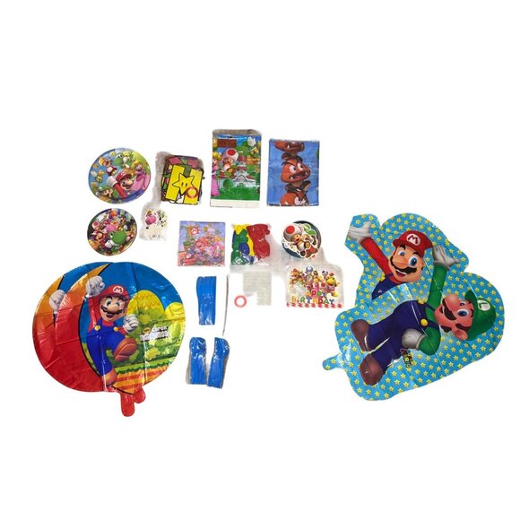Mario Brothers Birthday Party Decorations Plates Back Drop Balloons Banner - Picture 1 of 6